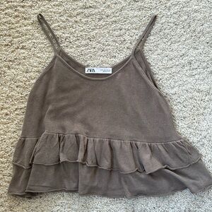 Zara spaghetti tiered top